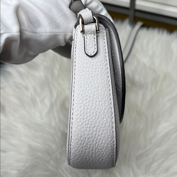 Kate Spade Light Gray Leila Mini Flap Crossbody Leather NWOT $239 Retail - Picture 4 of 17